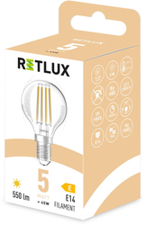 Retlux RFL 401 Filament G45 E14 LED žárovka mini Globe 5W 