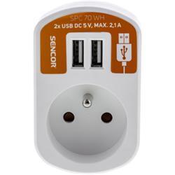 Retlux RPC 70 WH Zásuvka s 2xUSB, 5V/2100mA 