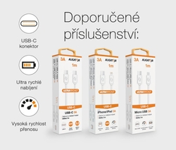Rychlá nabíječka Aligator PD 20W USB-C + USB, bílá