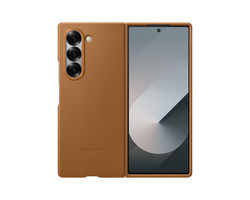 Samsung ochranný kryt z veganské kůže pro Z Fold6 hnědý