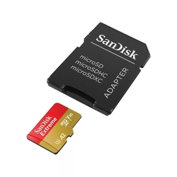 SanDisk Extreme microSDXC 128GB 190MB/s UHS-I U3 Class 10 + Adaptér