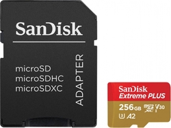 SanDisk Extreme PLUS microSDXC 256GB 200MB/s UHS-I U3 Class 10 + Adaptér 