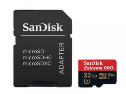 SanDisk Extreme Pro microSDHC 32GB 100MB/s A1 Class 10 UHS-I V30 + adaptér