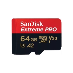 SanDisk Extreme PRO microSDXC 64GB 200MB/s UHS-I U3 Class 10 + Adaptér 