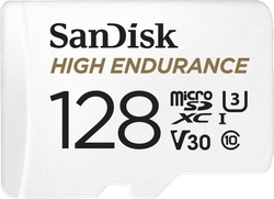 SanDisk High Endurance microSDXC 128GB 100MB/s UHS-I U3 Class 10 + Adaptér