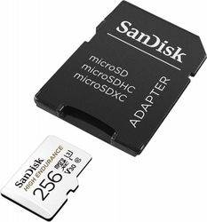 SanDisk High Endurance microSDXC 256GB 100MB/s UHS-I U3 Class 10+ Adaptér