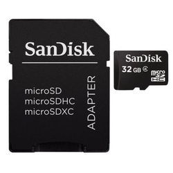 SanDisk microSDHC 32GB Class 4 + adaptér