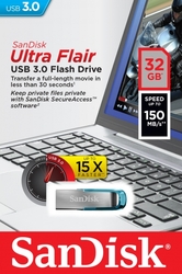 SanDisk Ultra Flair 32GB USB 3.0 150MB/s Modrá