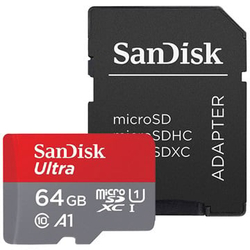 SanDisk Ultra microSDHC 64GB 140 MB/s UHS-I U1 Class 10 + Adaptér 