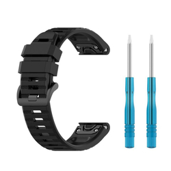 Silikonový řemínek FIXED Silicone Strap pro Garmin QuickFit 22mm, černý