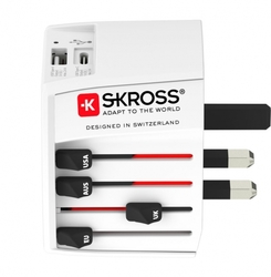 SKROSS cestovní adaptér MUV USB, USB A+C, univerzální pro 150 zemí