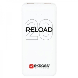 Skross Powebanka Reload 20, 20000mAh, 2x 2A výstup, microUSB kabel, bílá