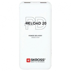 Skross Powebanka Reload 20 PD, 20000mAh, USB-A, USB-C, bílá