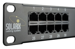 SOLARIX ISDN panel, 50 x RJ45, černý, 1U
