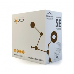 SOLARIX kabel licna, CAT5E, FTP PVC, šedý, 305m, box