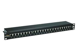 SOLARIX patch panel, CAT5E, 24 x  RJ45, STP, černý, 1U