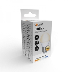 Solight LED žárovka, miniglobe, 6W, E27, 3000K, 510lm