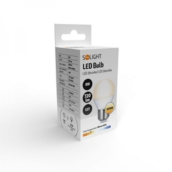 Solight LED žárovka, miniglobe, 8W, E27, 3000K, 720lm