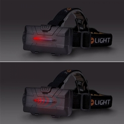 Solight LED čelová nabíjecí svítilna, 550lm, Li-Ion, USB