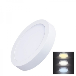 Solight LED mini panel CCT, přisazený, 12W, 900lm, 3000K, 4000K, 6000K, kulatý