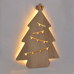 Solight LED nástěnná dekorace vánoční stromek, 24x LED, 2x AA
