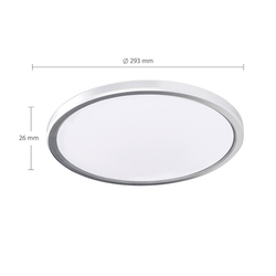 Solight LED osvětlení Acate s ochranou proti vlhkosti, IP54, 24W, 2160lm, 3CCT, 30cm, stříbrná