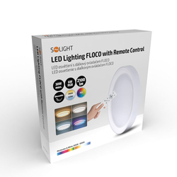 Solight LED osvětlení s dálkovým ovladačem Floco, 30W + 6W RGB, 2100lm, 40cm, změna chromatičnosti, stmívatelné