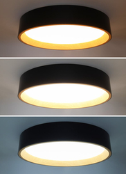 Solight LED osvětlení s dálkovým ovladačem Larios Black, 48W, 3360lm, 39cm, změna chromatičnosti, stmívatelné