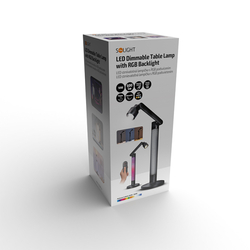 Solight LED stmívatelná lampička s RGB podsvícením, 10W, 600lm, změna chromatičnosti, dálkový ovladač
