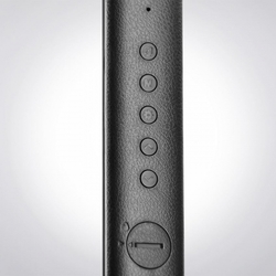 Solight LED stolní lampička s displejem, 9W, volba teploty světla, kůže, černá