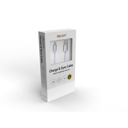 Solight lightning kabel, USB 2.0 A konektor - Lightning konektor, silikon, 1m