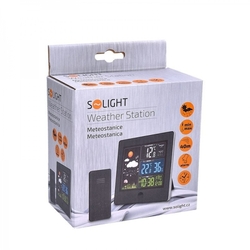 Solight meteostanice, barevný LCD, teplota, vlhkost,RCC, černá