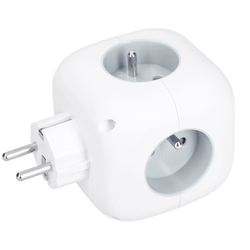 Solight rozbočka kostka, 3x 16A + USB A+C, bílá, vypínač