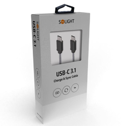 Solight USB-C 3.1 kabel, USB-C konektor - USB-C konektor, silikon, 1m
