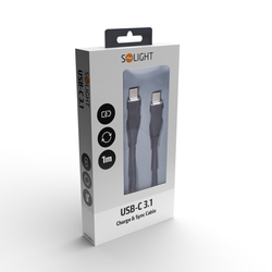 Solight USB-C 3.1 kabel, USB-C konektor - USB-C konektor, silikon, 1m