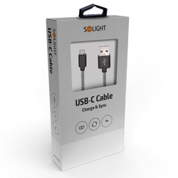 Solight USB-C kabel, USB 2.0 A konektor - USB-C 3.1 konektor, silikon, 1m