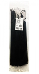 Solight vázací nylonové pásky, 3,6 x 300mm, černá, 100ks