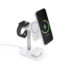 Spello 3in1 Magnetic Charging Station (MagSafe Compatible) - bílá