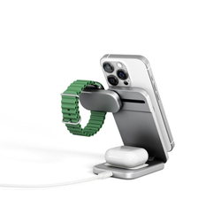 Spello ForceBase Qi2 3in1 Fold Wireless Charging Stand SF50 - stříbrný