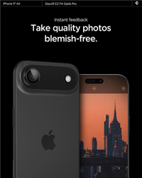 Spigen Glass tR EZ Fit Optik Pro 2 Pack, black - iPhone Air