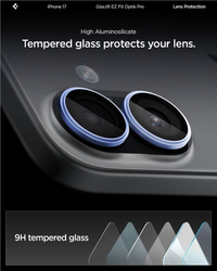 Spigen Glass tR EZ Fit Optik Pro 2 Pack, blue - iPhone 17