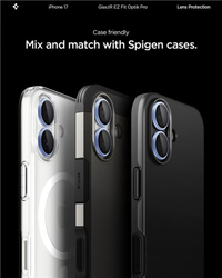 Spigen Glass tR EZ Fit Optik Pro 2 Pack, blue - iPhone 17