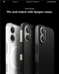 Spigen Glass tR EZ Fit Optik Pro 2 Pack, silver - iPhone 17