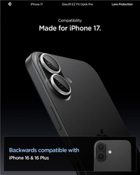 Spigen Glass tR EZ Fit Optik Pro 2 Pack, silver - iPhone 17