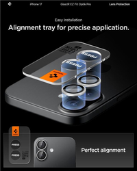 Spigen Glass tR EZ Fit Optik Pro 2 Pack, silver - iPhone 17
