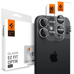 Spigen Glass tR EZ Fit Optik Pro 2 Pack, silver - iPhone 17
