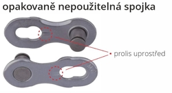 Spojka řetězu KMC X-1 single speed  2ks- nelze použít opakovaně