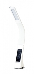 Stolní lampa IMMAX Leather White s displejem, bílá
