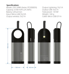 Swissten Apple Watch powerbanka, 6700 mAh