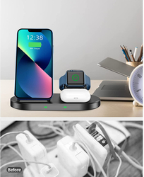 SWISSTEN bezdrátová nabíječka 3v1 station pro Apple a Samsung